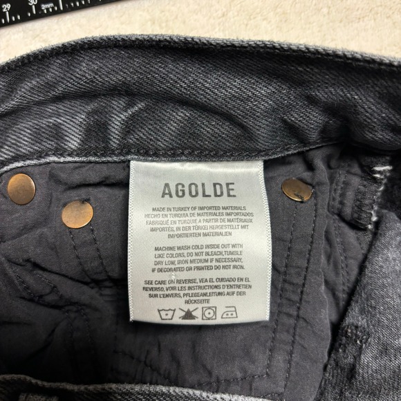 Agolde Womens Ripley Mid Rise Straight Jeans Size 28 Photogram Cotton Button Fly - Picture 10 of 12